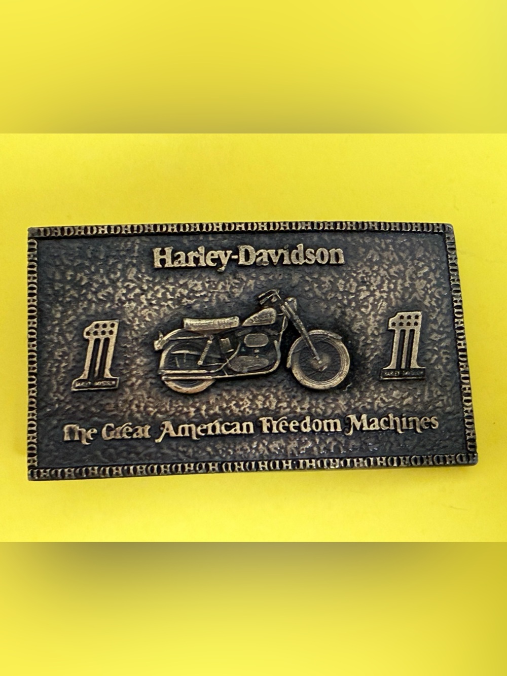 Vintage Harley-Davidson Motorcycles # 1 Belt Buckle 1974 Bergamont Brass RARE
